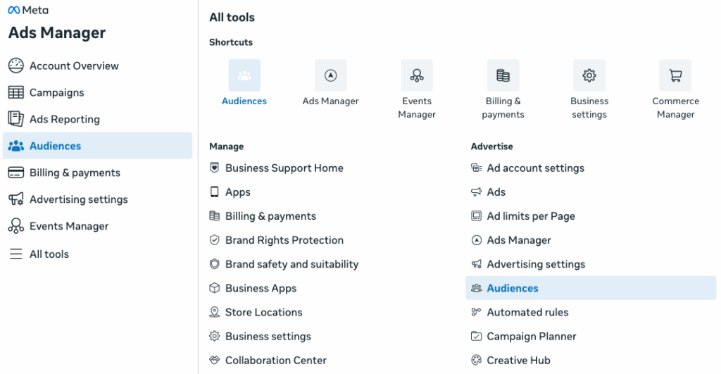 Step 1: Access Facebook Ads Manager